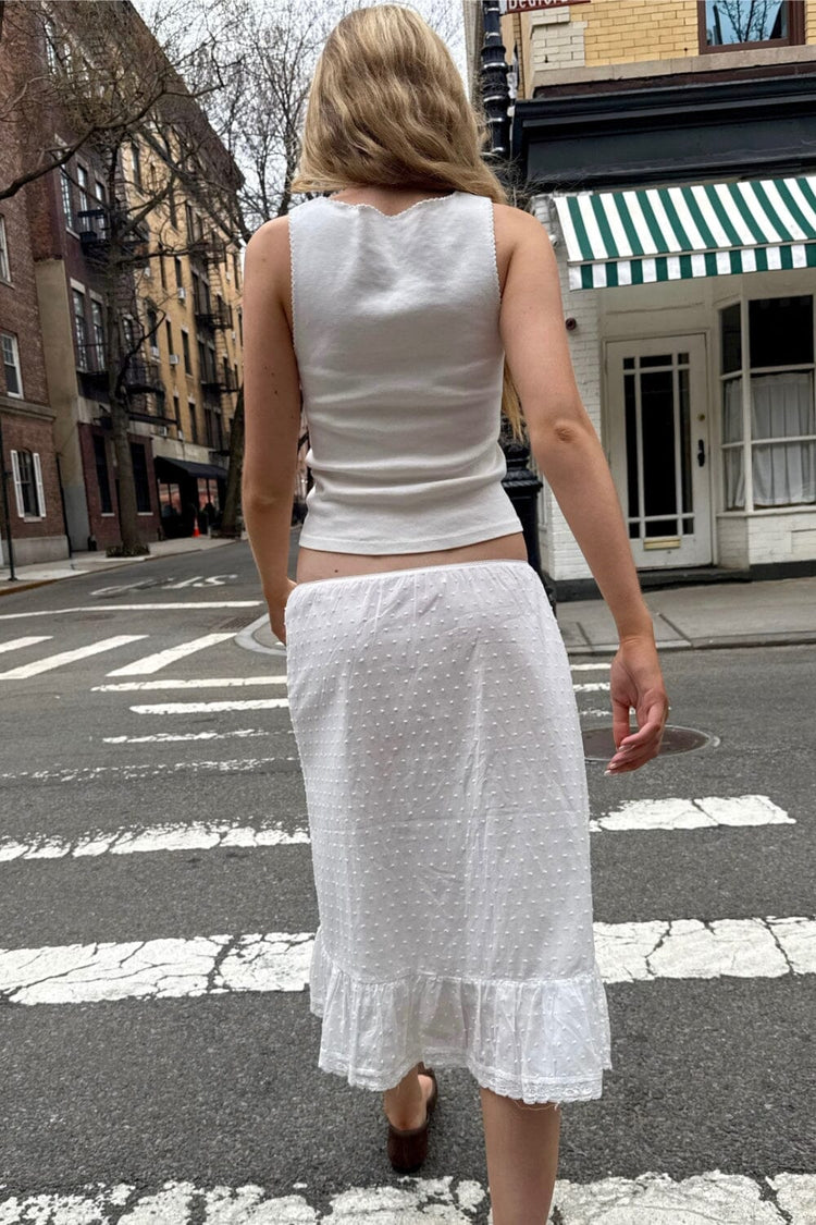 Justine Polka Dots Skirt | White / XS/S