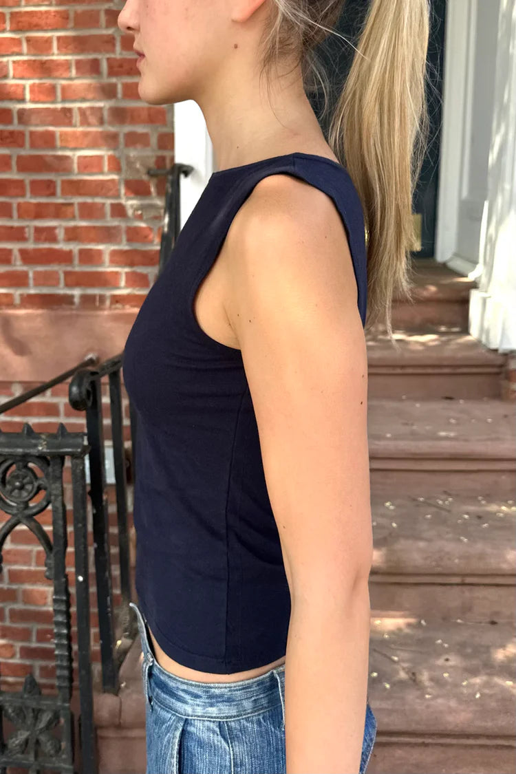 Kathleen Basic Tank | Navy Blue / S