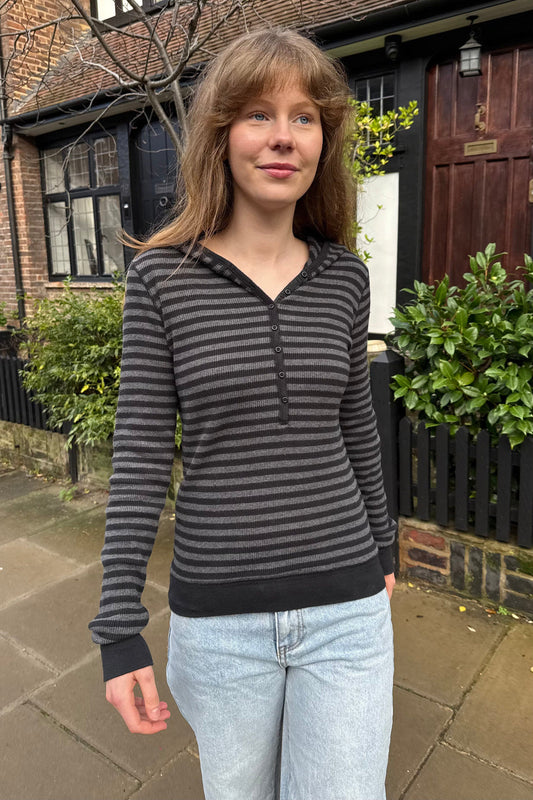 Charcoal And Black Stripes / S