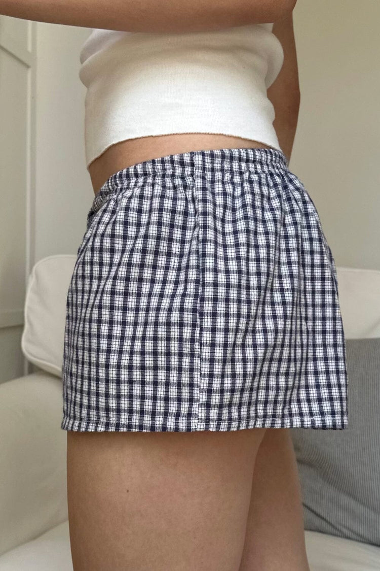 Mary Lou Sweatshorts | Blue and White Gingham / XS/S