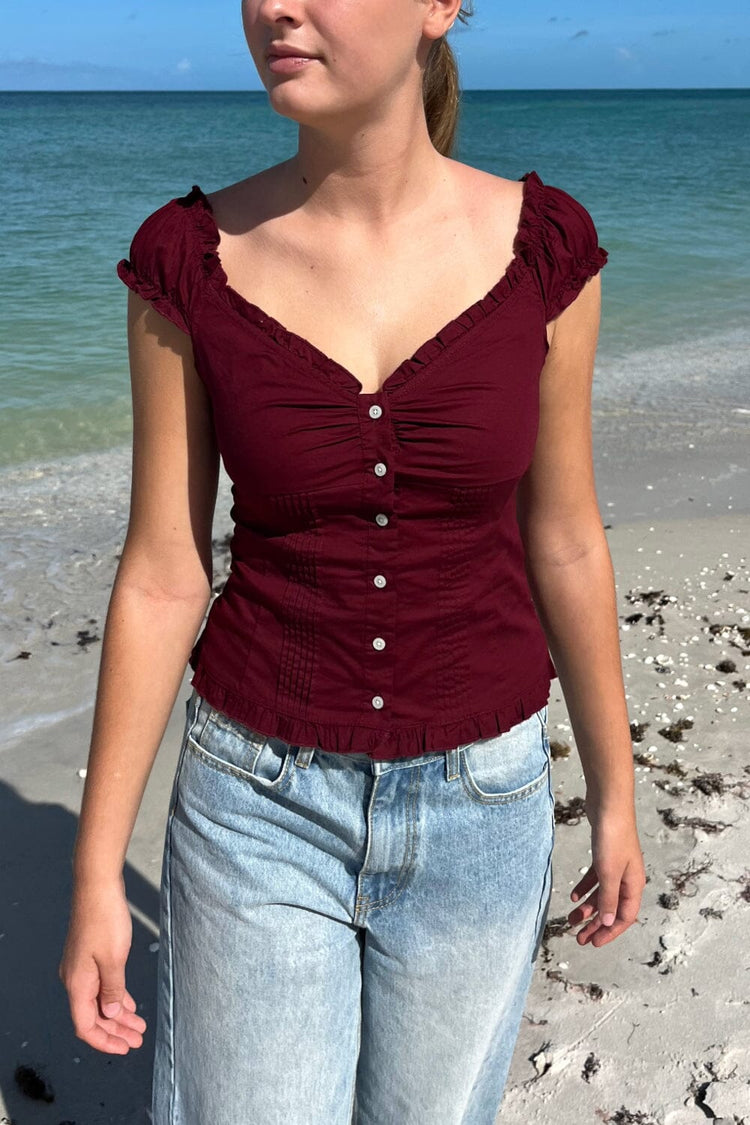 Elena Top | Burgundy / XS/S
