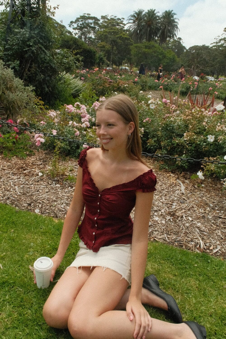 Elena Top | Burgundy / XS/S