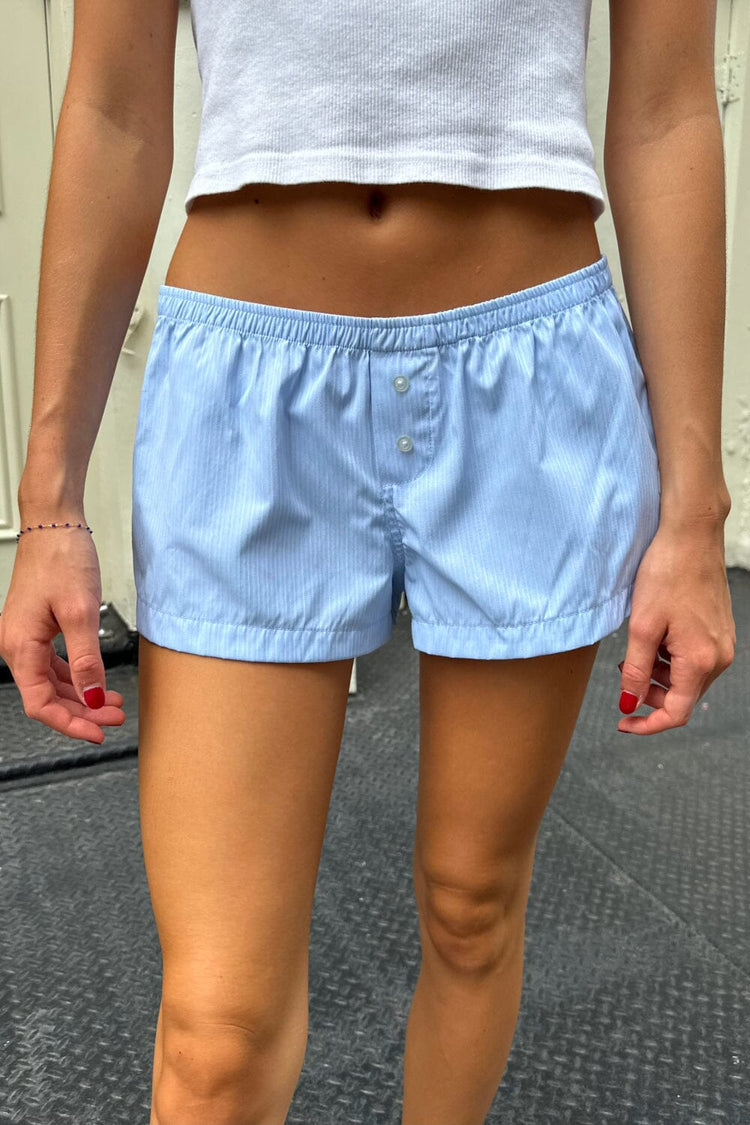 Keira Pajama Shorts | Light Blue With White Stripes / XS/S