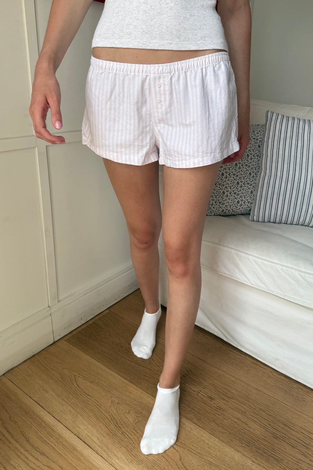 Pink And White Vertical Stripes / XS/S