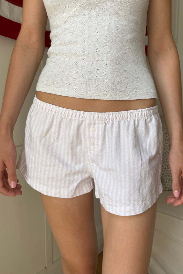 Keira Pajama Shorts | Pink And White Vertical Stripes / XS/S