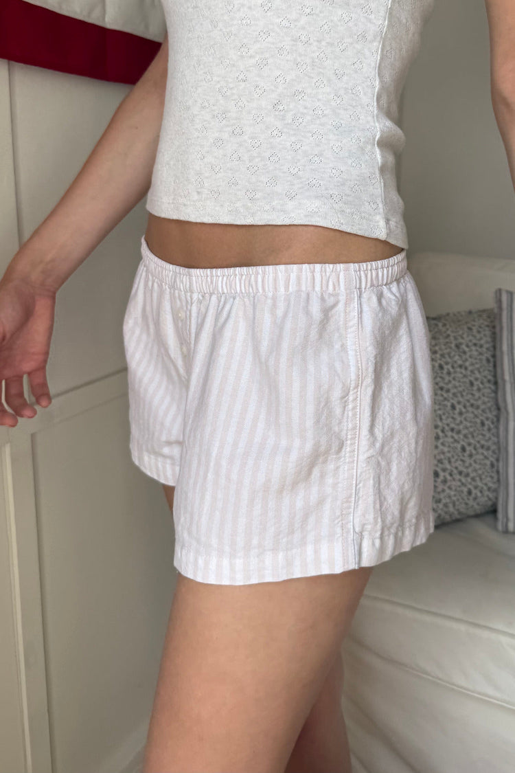 Keira Pajama Shorts | Pink And White Vertical Stripes / XS/S