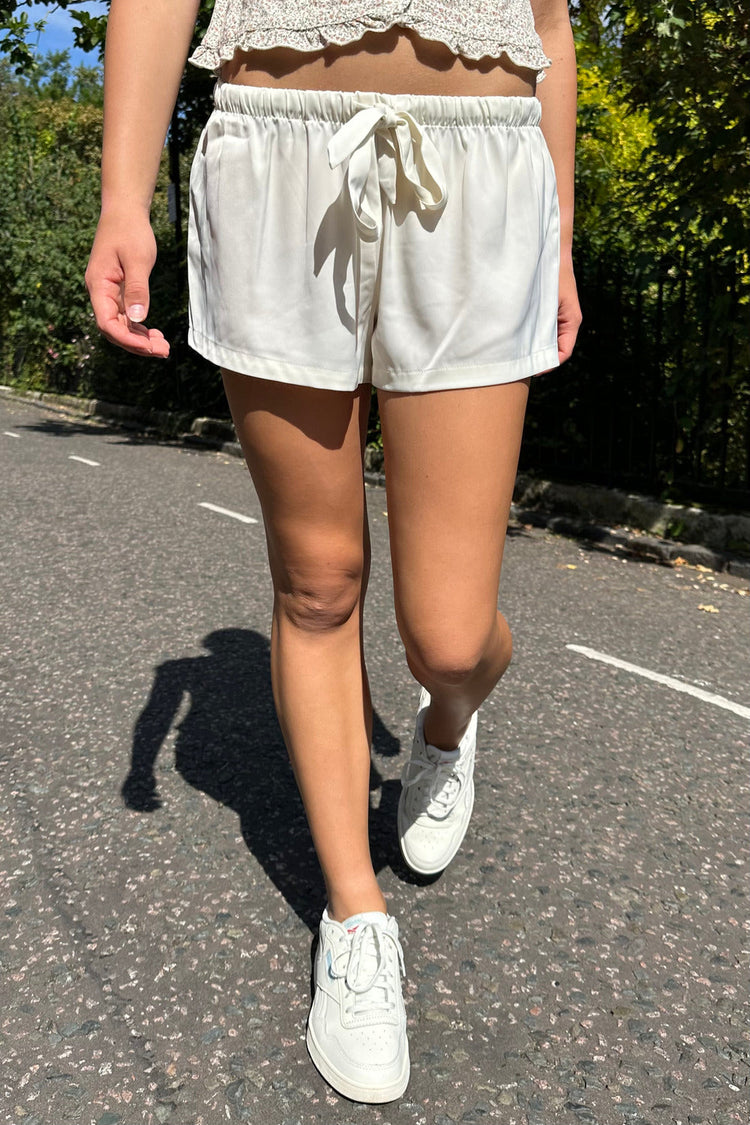Willa Silky Pajama Shorts | Ivory / XS/S