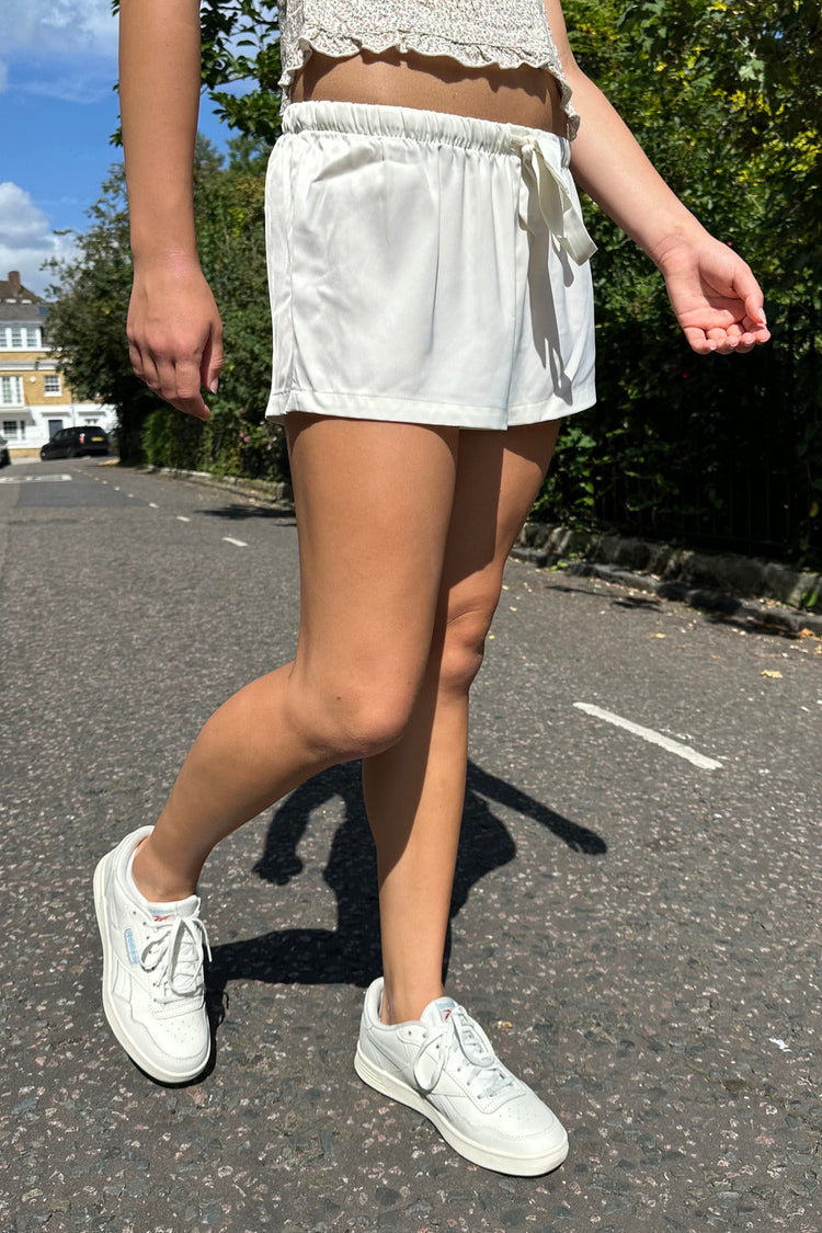Willa Silky Pajama Shorts | Ivory / XS/S