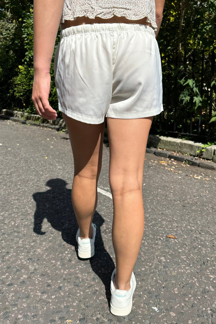 Willa Silky Pajama Shorts | Ivory / XS/S