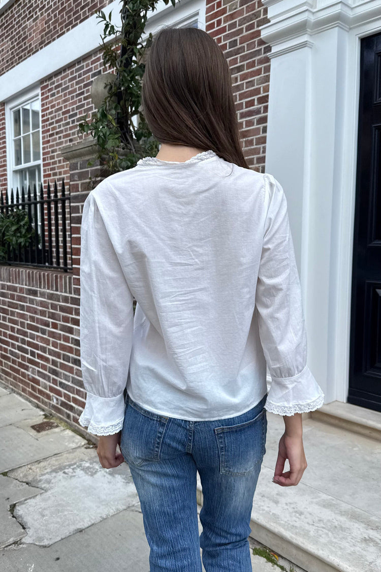 Carrie Broderie Top | White / XS/S