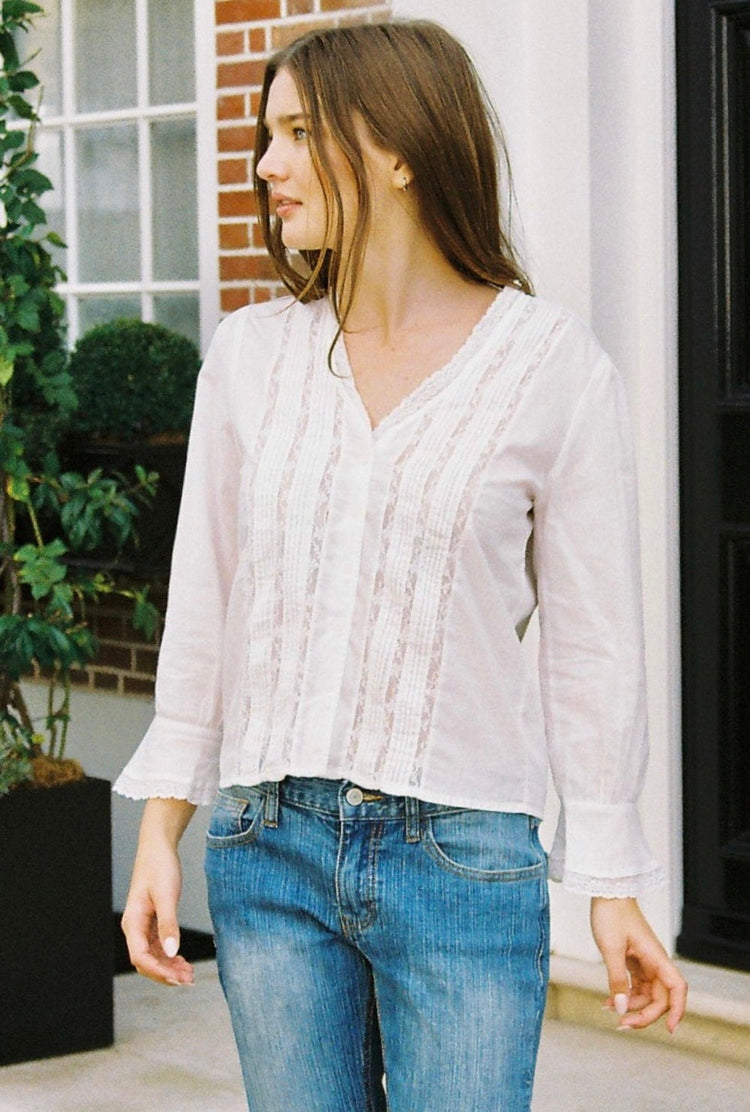 Carrie Broderie Top | White / XS/S