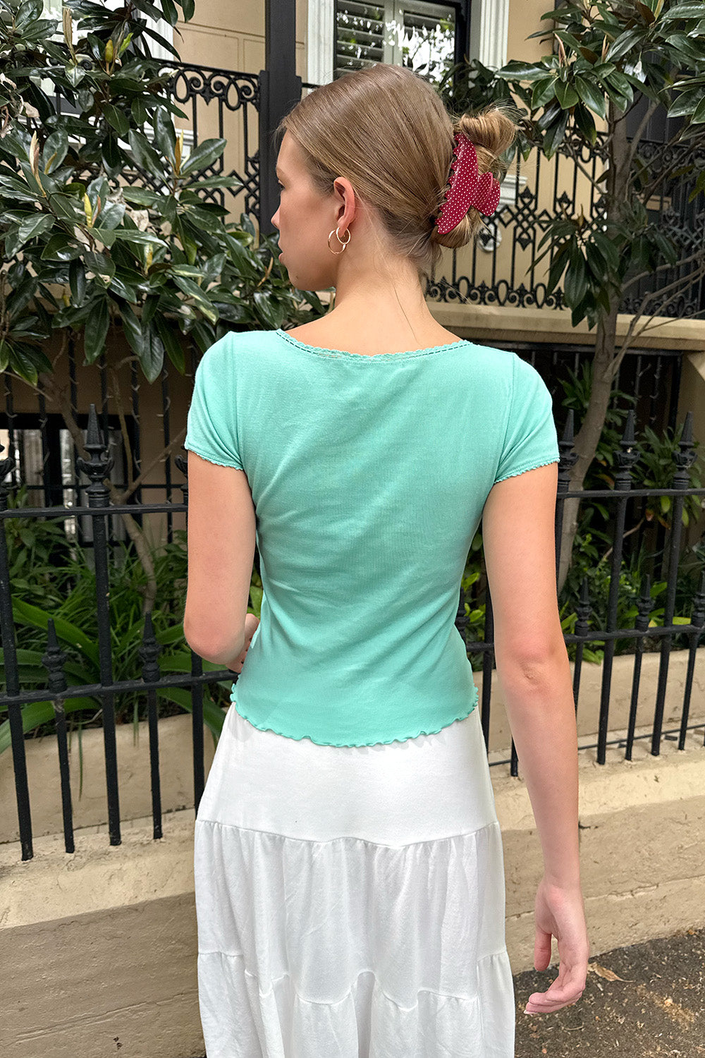 Tania Lace Top | Seafoam Teal / XS/S