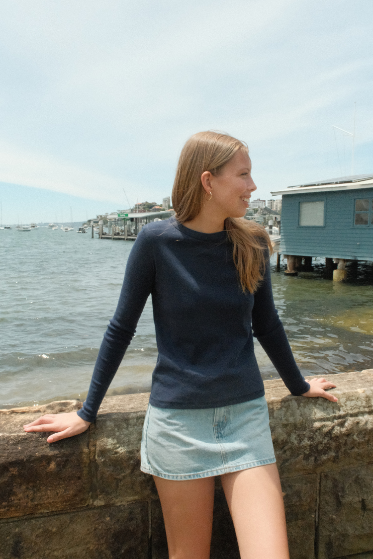 Tori Long Sleeve Top | Classic Navy / XS/S