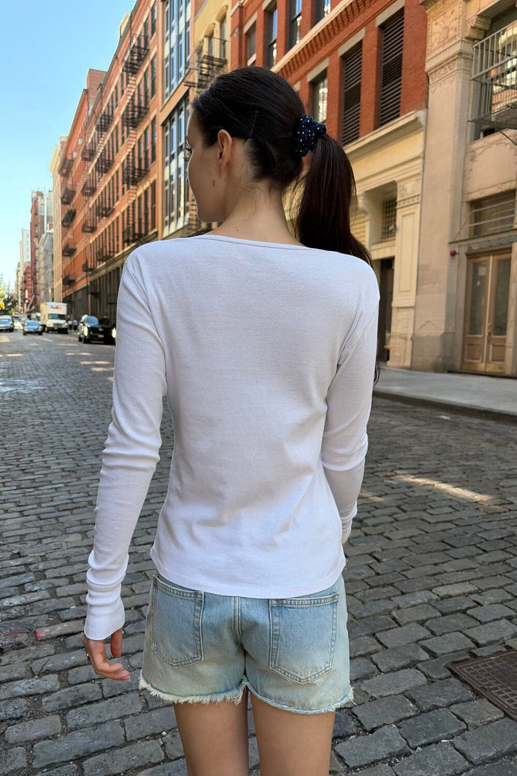 Callan Long Sleeve Top | White / XS/S