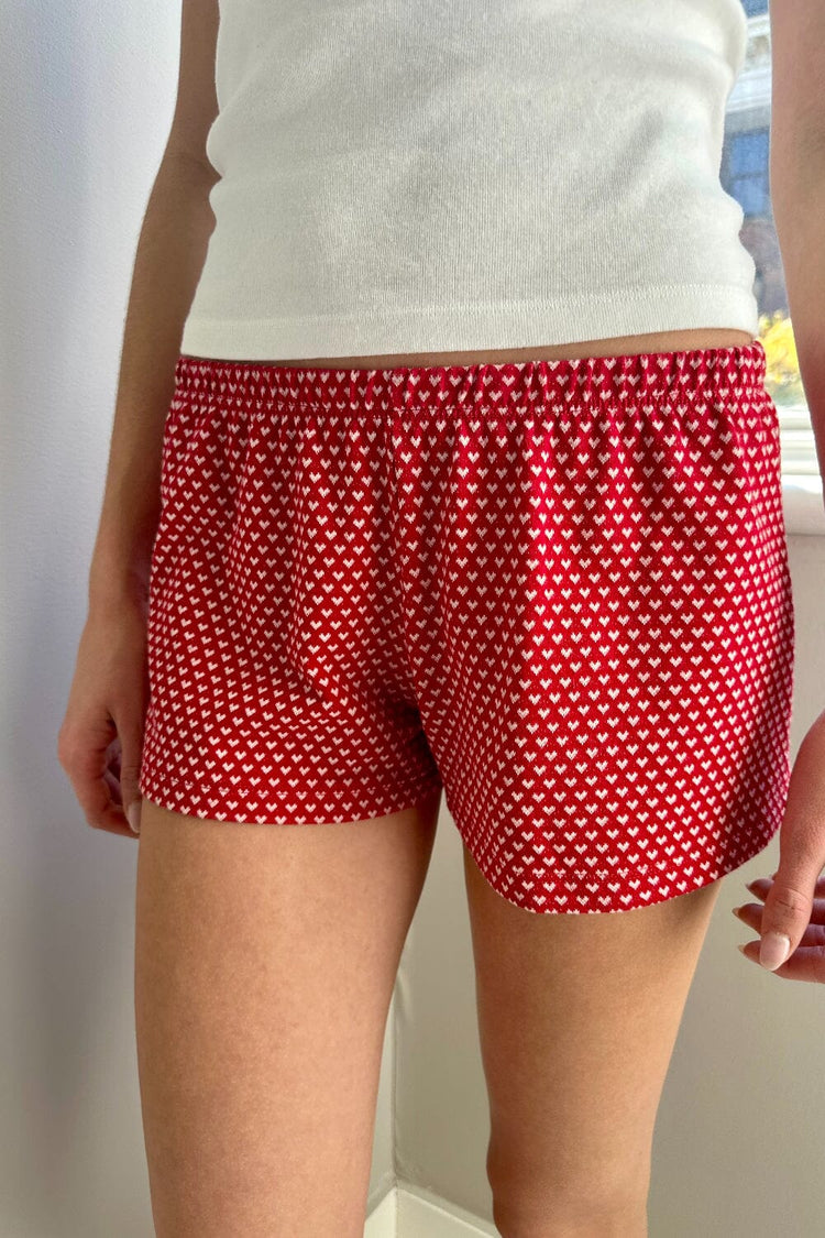 Emery Hearts Shorts | Red with White Hearts / XS/S