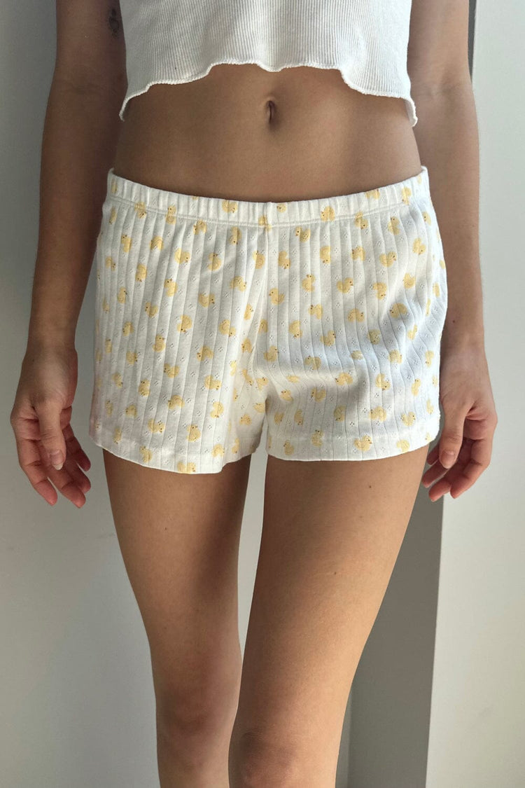 Keira Duck Eyelet Shorts | Ivory / XS/S