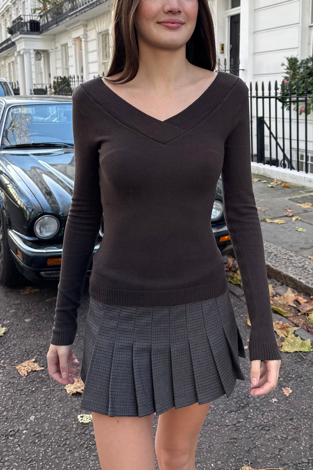 Amira Off Shoulder Top | Dark Brown / XS/S