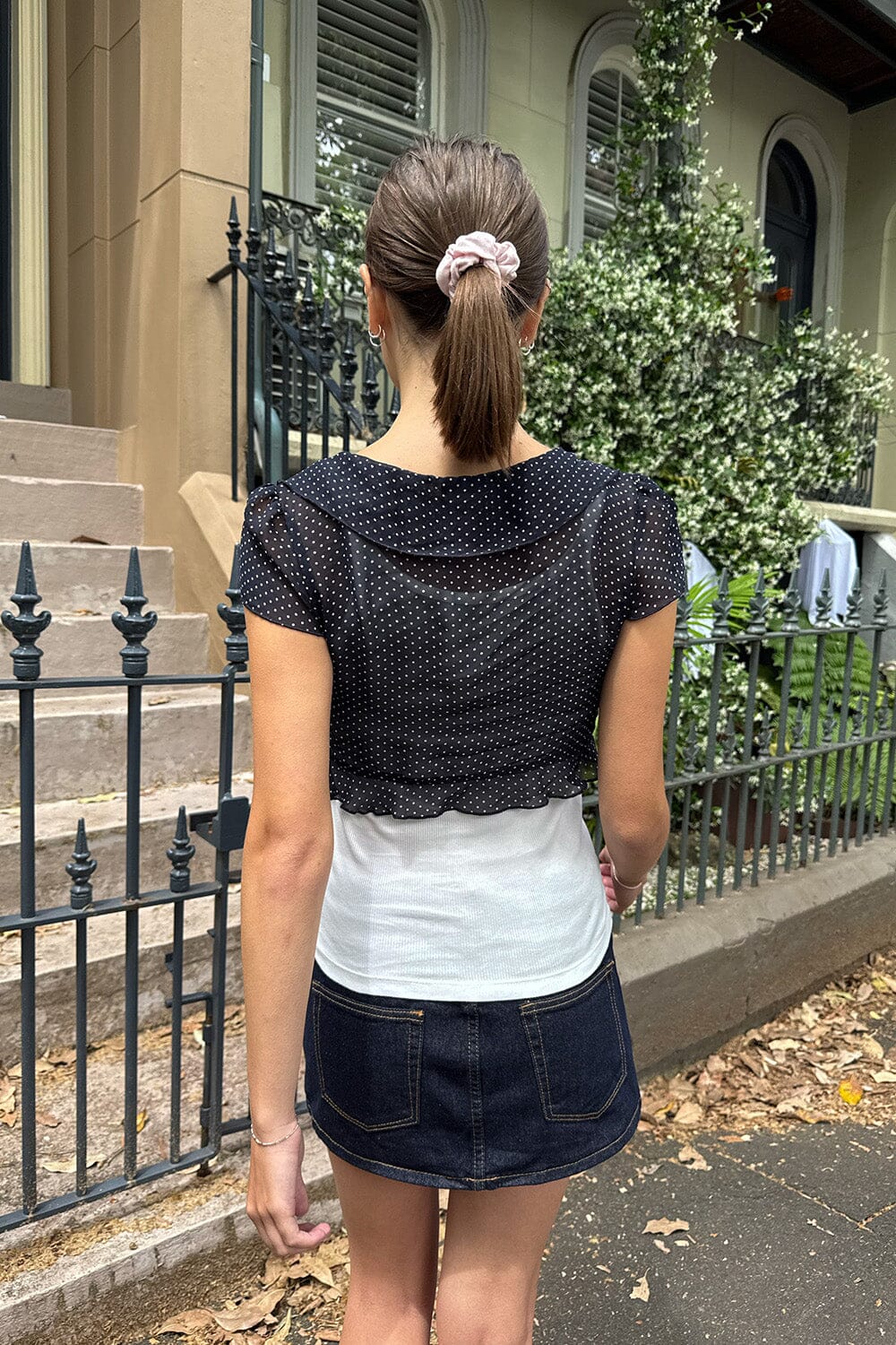 Sherry Polka Dots Top | Black with White Polka Dots / XS/S