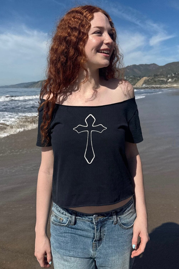 Robyn Cross Top | Faded Black / XS/S