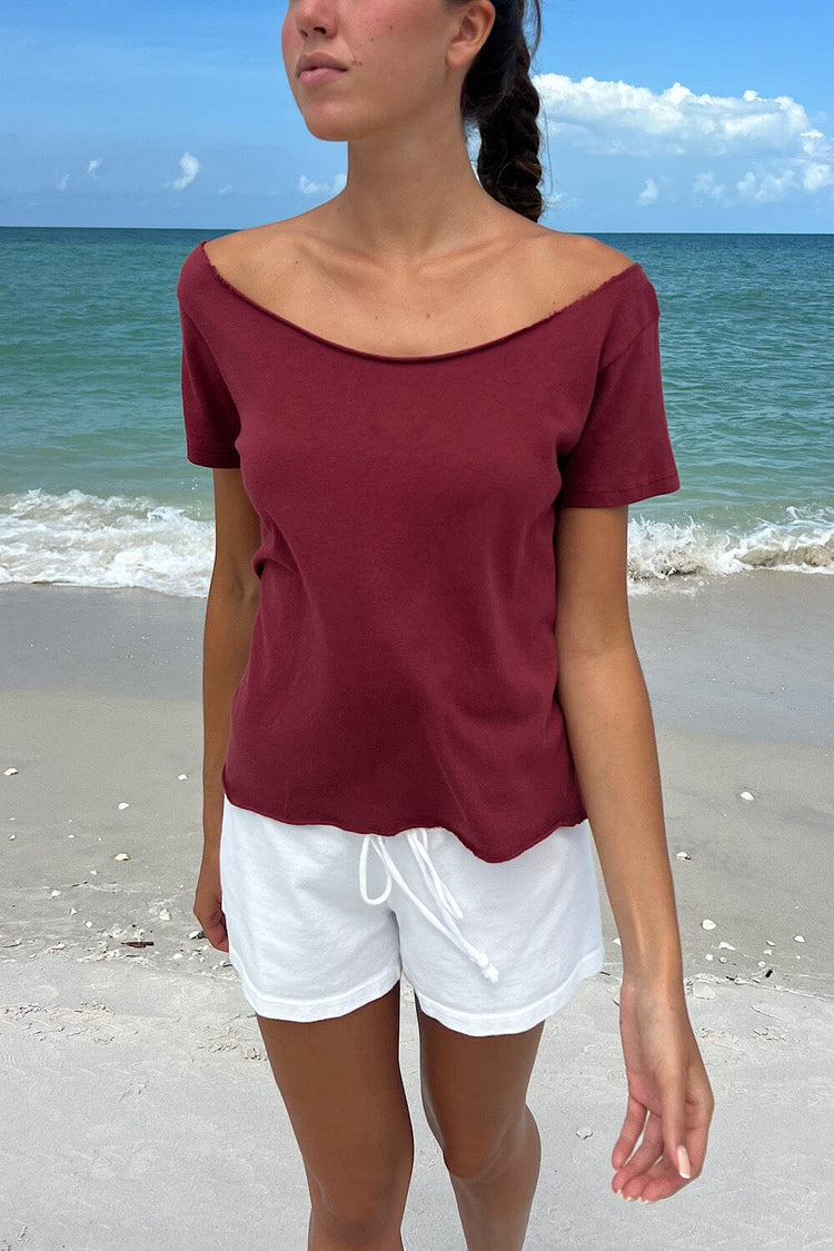 Robyn Off The Shoulder Top | Burgundy / S