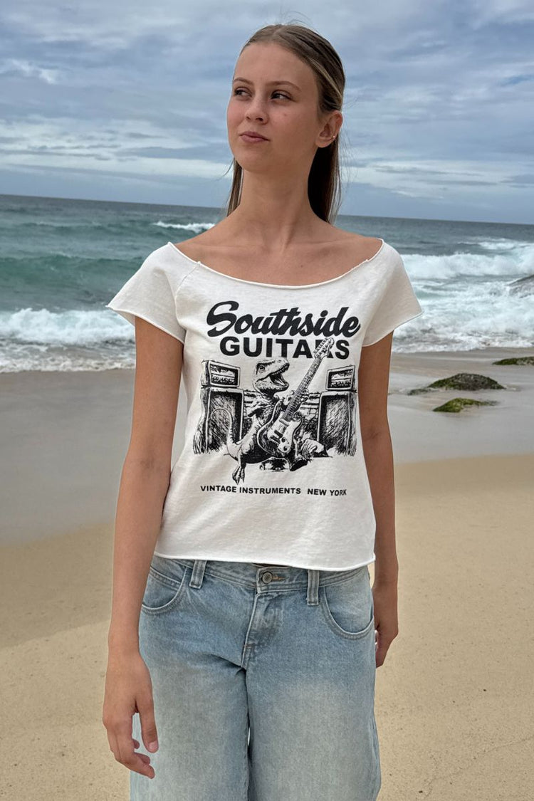 Bonnie Southside Guitars Top | White / XS/S