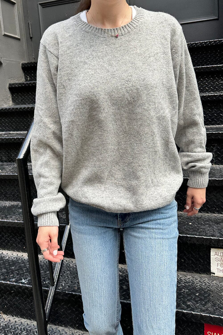 Martha Heavy Wool Sweater | Heather Grey / Regular Fit