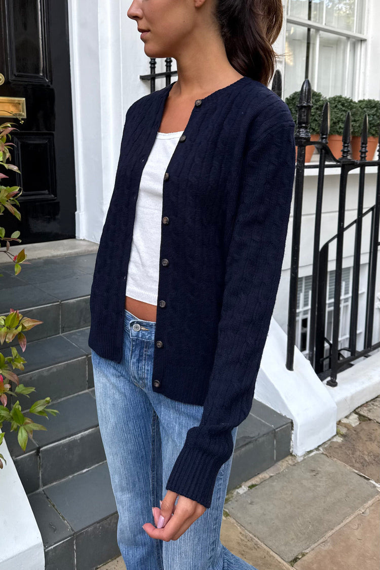 Amalie Wool Cardigan | Navy Blue / Regular Fit