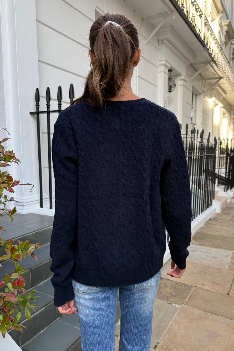 Amalie Wool Cardigan | Navy Blue / Regular Fit