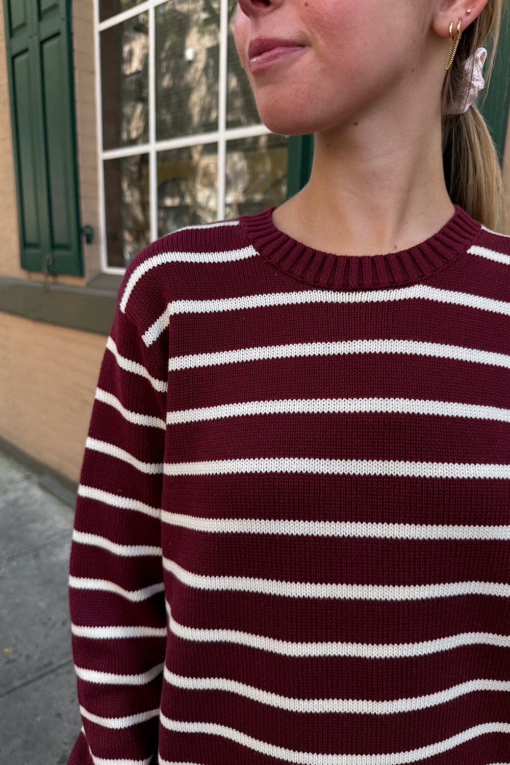 Burgundy Ivory Stripes / S/M
