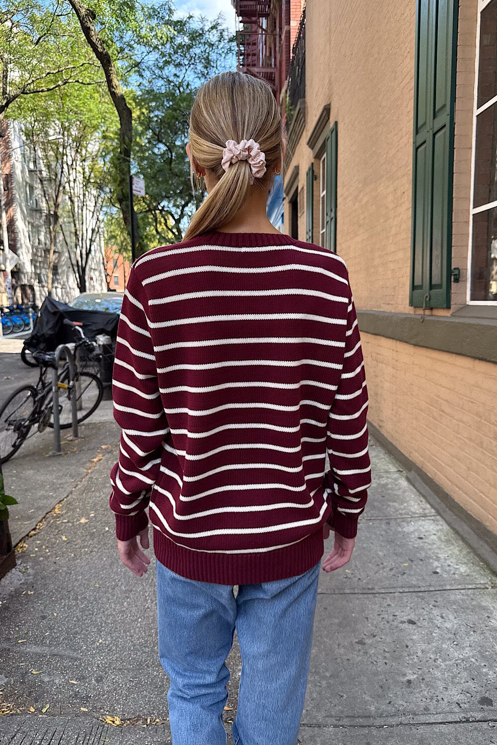 Burgundy Ivory Stripes / S/M