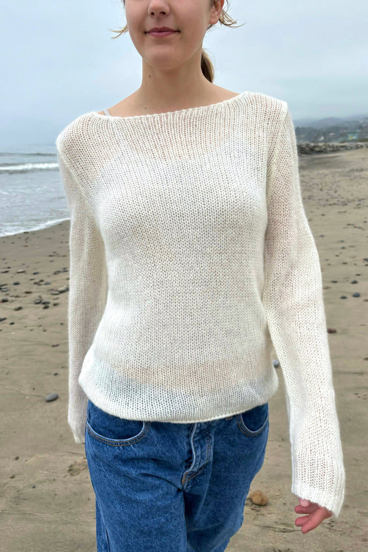 Colette Boat Neck Sweater | Natural White / S/M