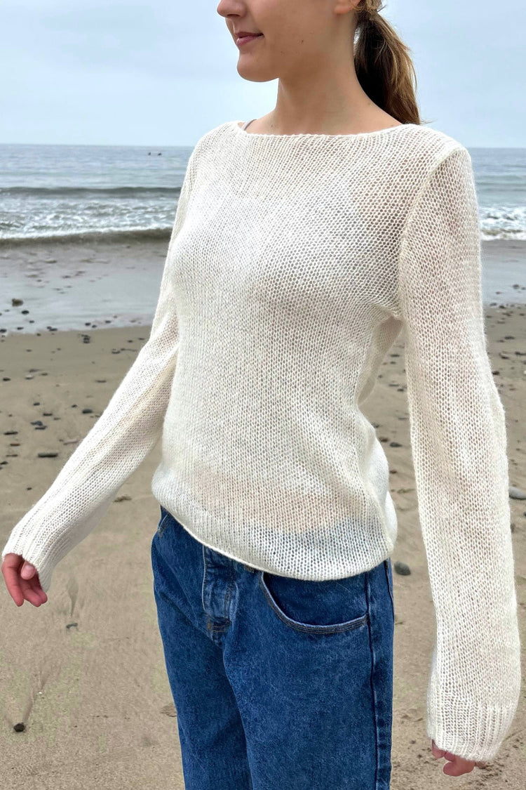 Colette Boat Neck Sweater | Natural White / S/M