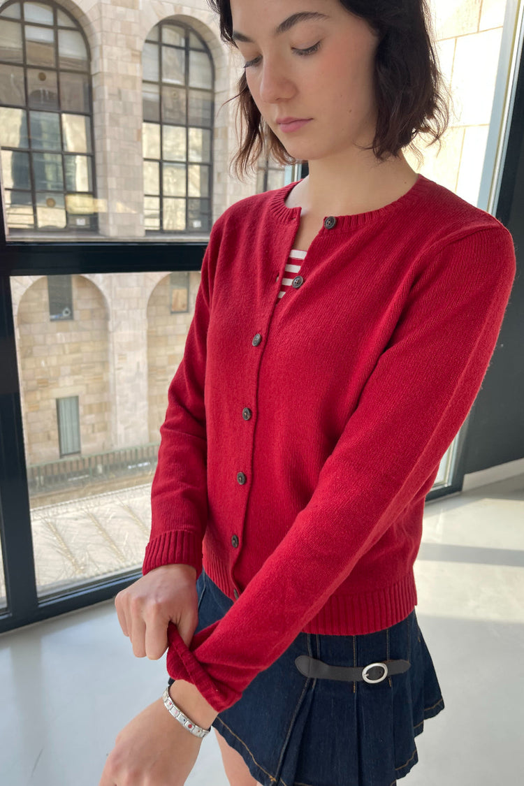 Amalie Cardigan | Red / Regular Fit