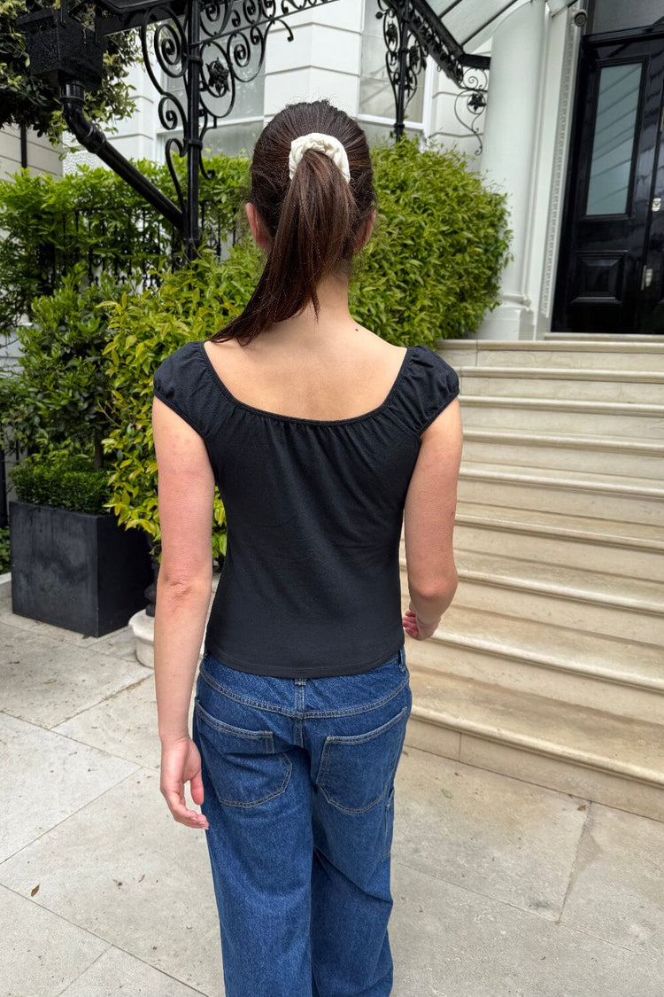 Jayda Button Top | Black / XS/S