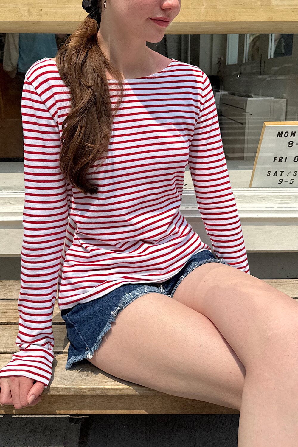 White With Red Striped / XS/S