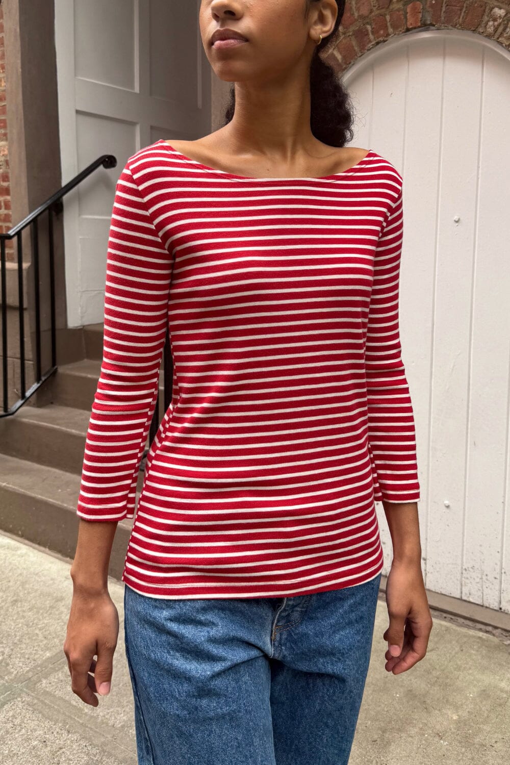 Jennie Top | Red and White Stripes / S