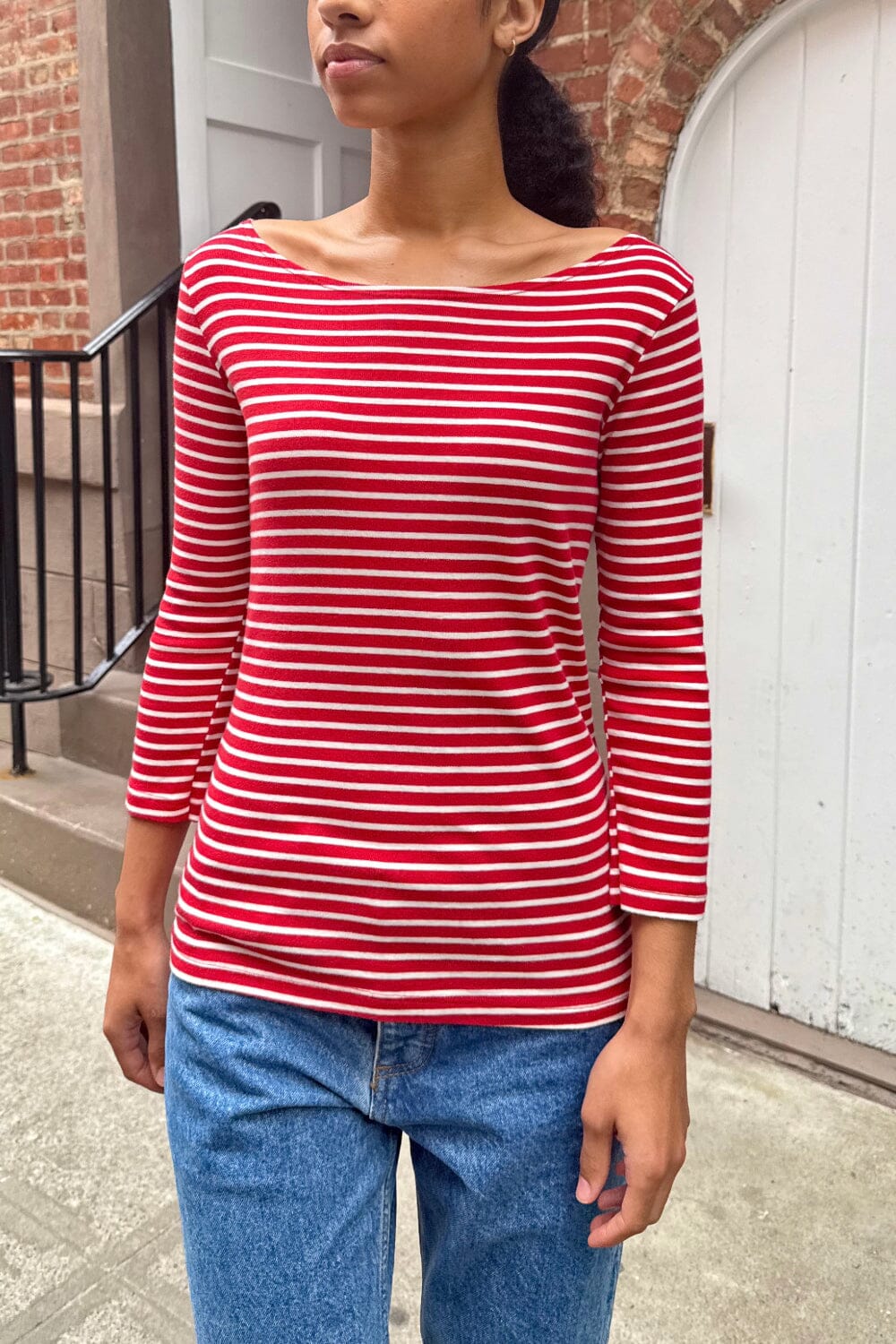 Jennie Top | Red and White Stripes / S