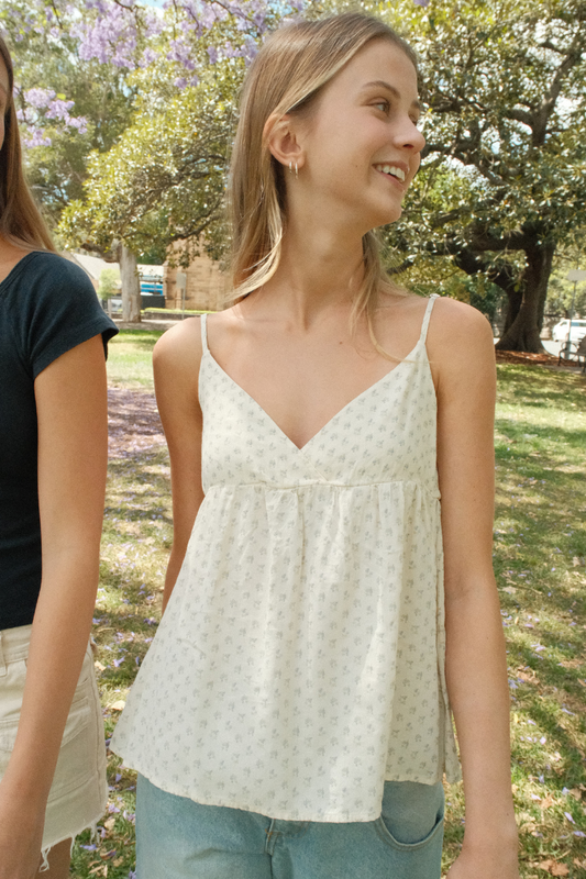 Ivory Lilac Floral / XS/S