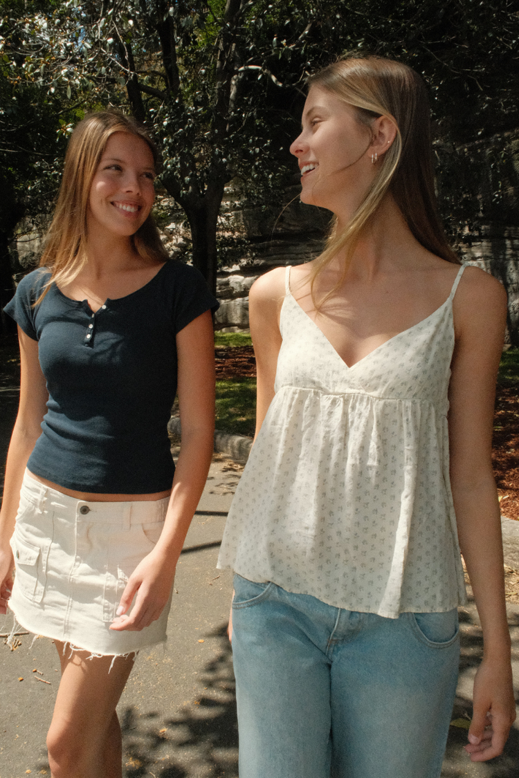 Edith Floral Tank | Ivory Lilac Floral / XS/S