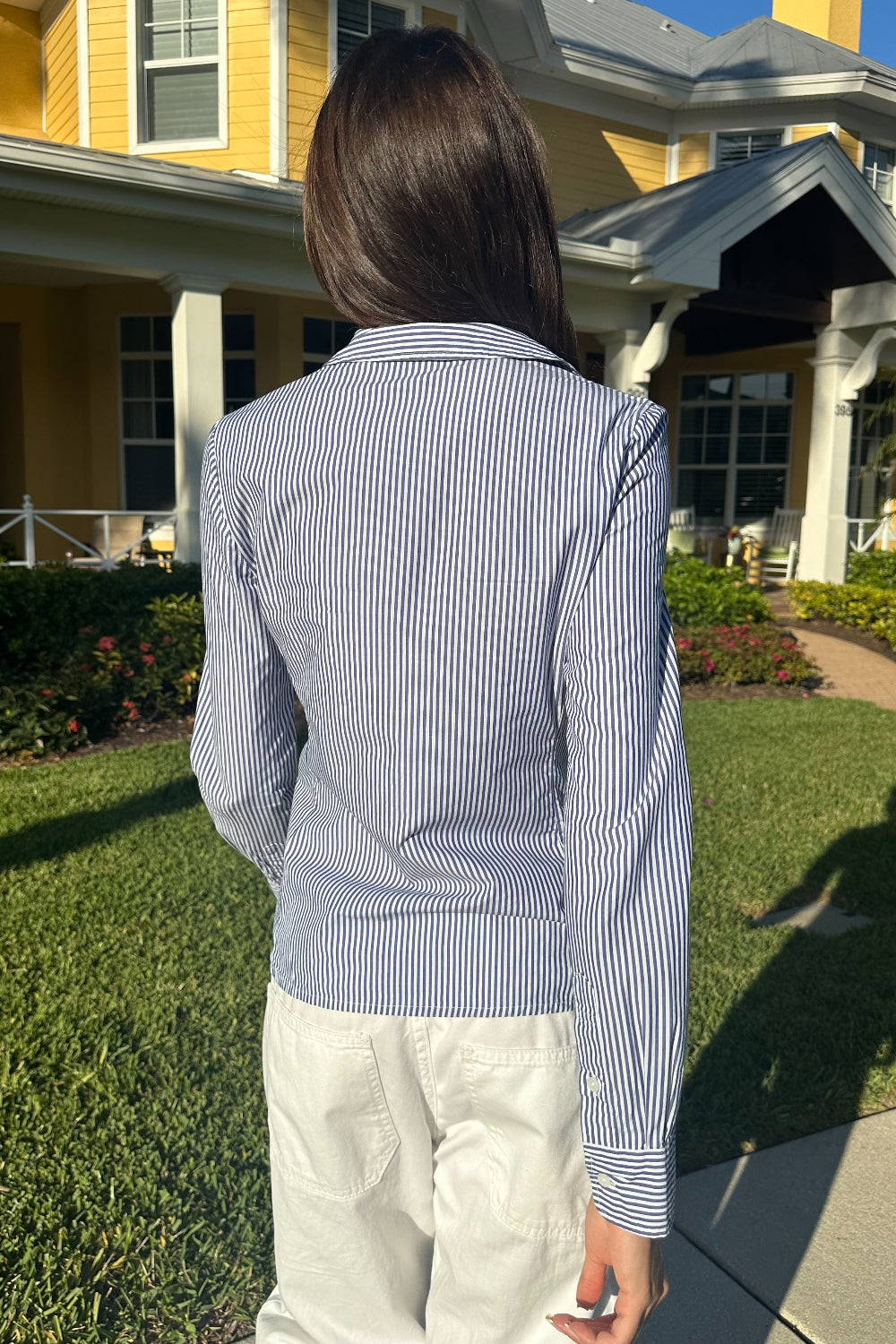 Navy Blue White Vertical Stripes / XS/S