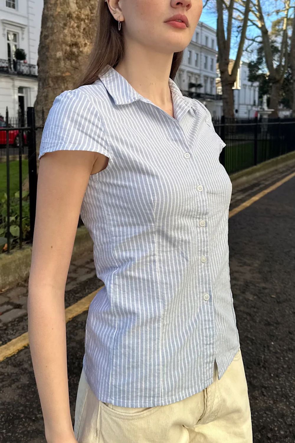 Light Blue Vertical Stripes / XS/S