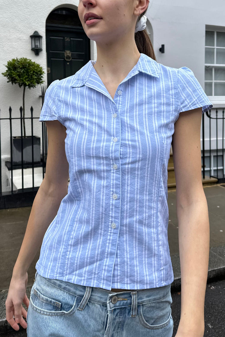 Rue Stripe Top | Light Blue Double Stripe / XS/S