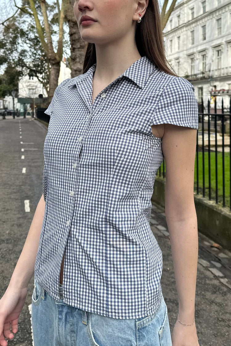 Rue Top | Navy White Checks / XS/S