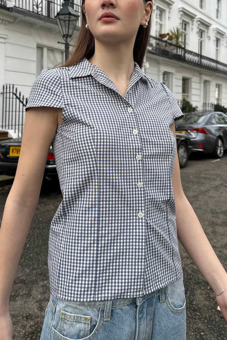 Rue Top | Navy White Checks / XS/S