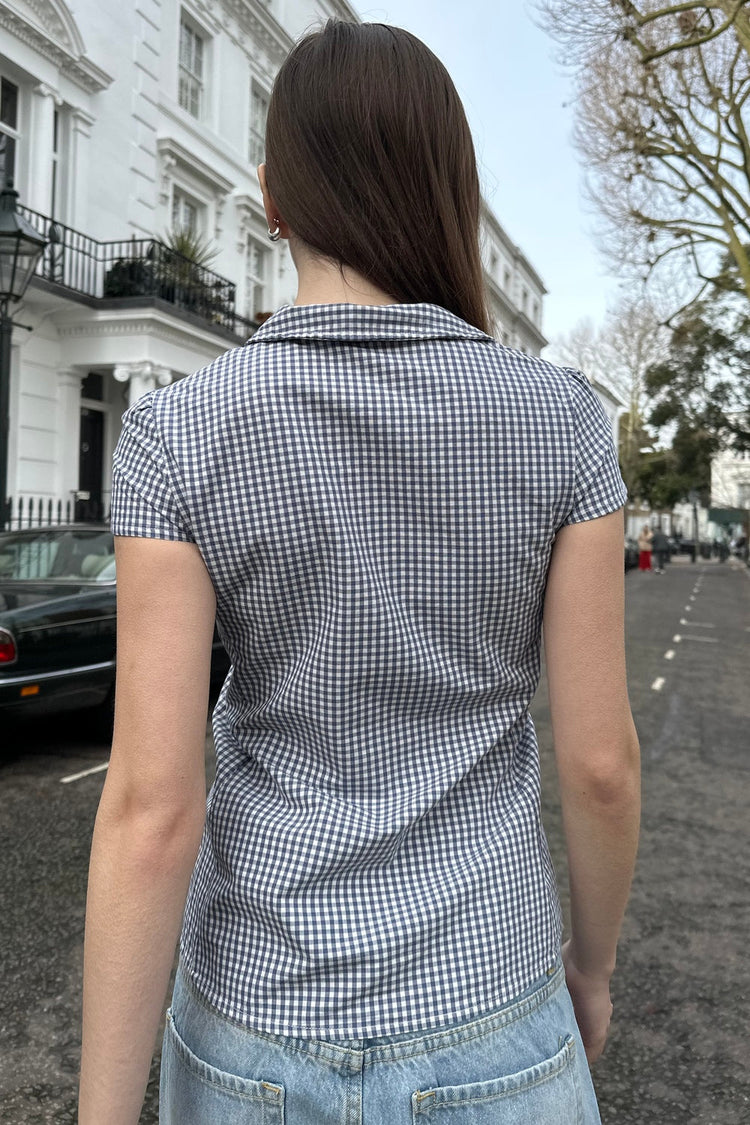 Rue Top | Navy White Checks / XS/S