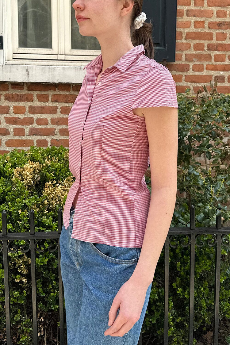 Rue Plaid Top | Red White Checkered / XS/S