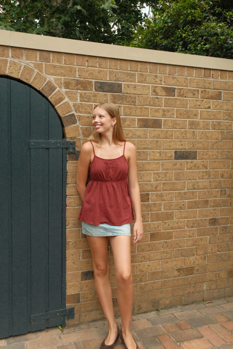 Sophia Tank | Burgundy / S