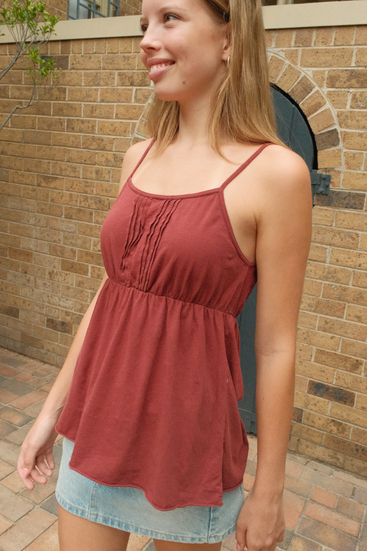 Sophia Tank | Burgundy / S