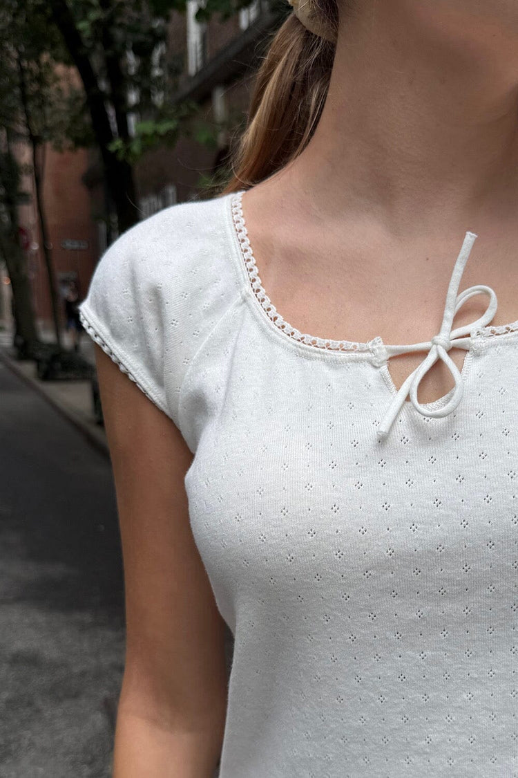 Noa Eyelet Top | White / XS/S