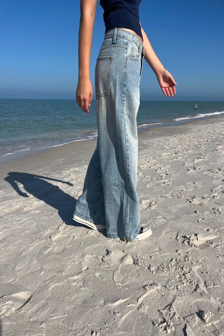 Bleached Washed Denim / XS/S